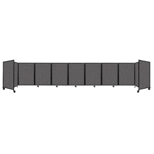 Room Divider 360 Folding Portable Partition 25' x 4' Charcoal Gray Fabric